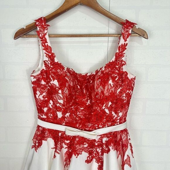 Alyce Paris Womens prom dress size 2 short Fit and Flare Mini Dress Red - Picture 3 of 16